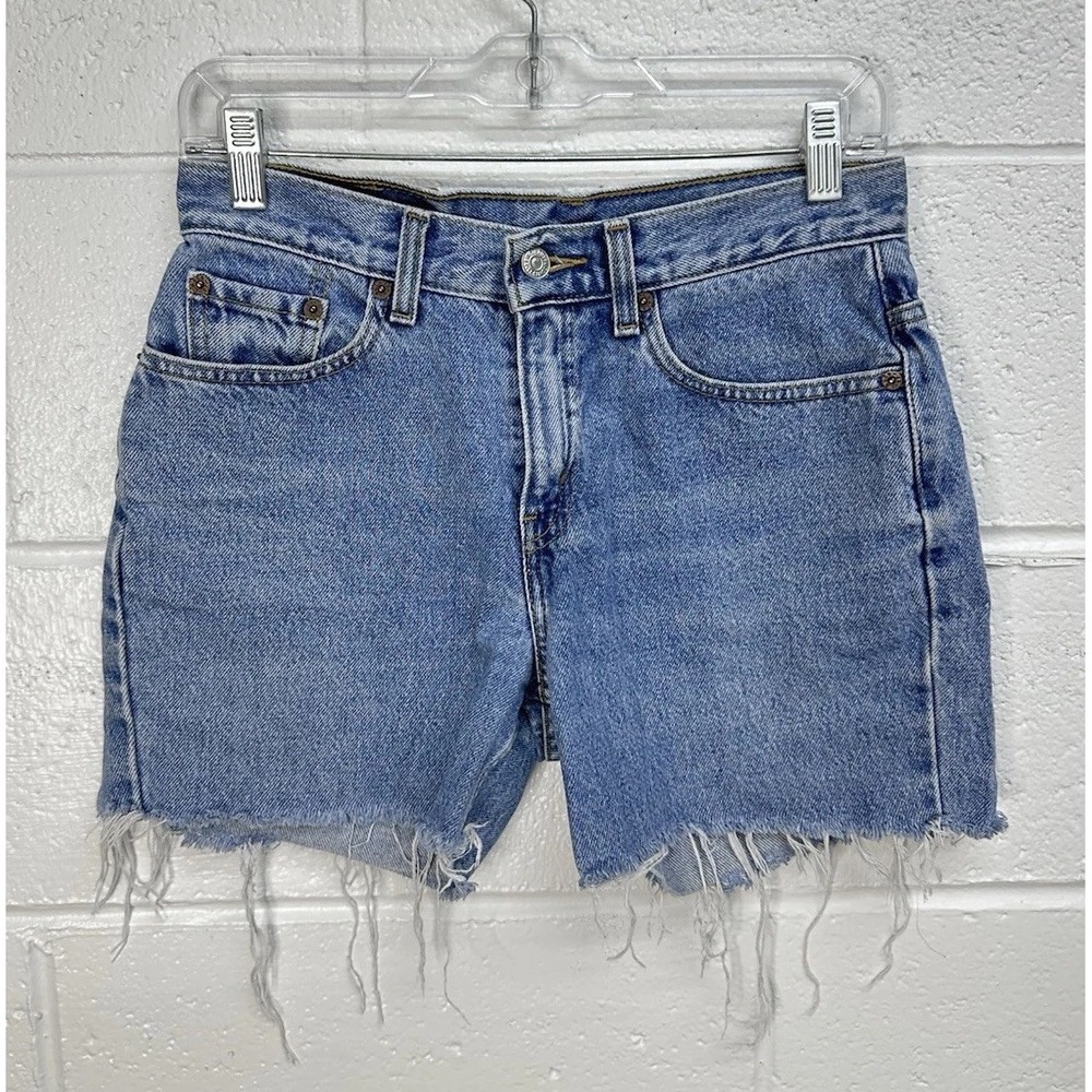 Levi's 515 Cut Off Shorts Blue Distressed Y2K Mom / Women's 6